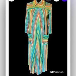 Vintage 70s striped cover up robe